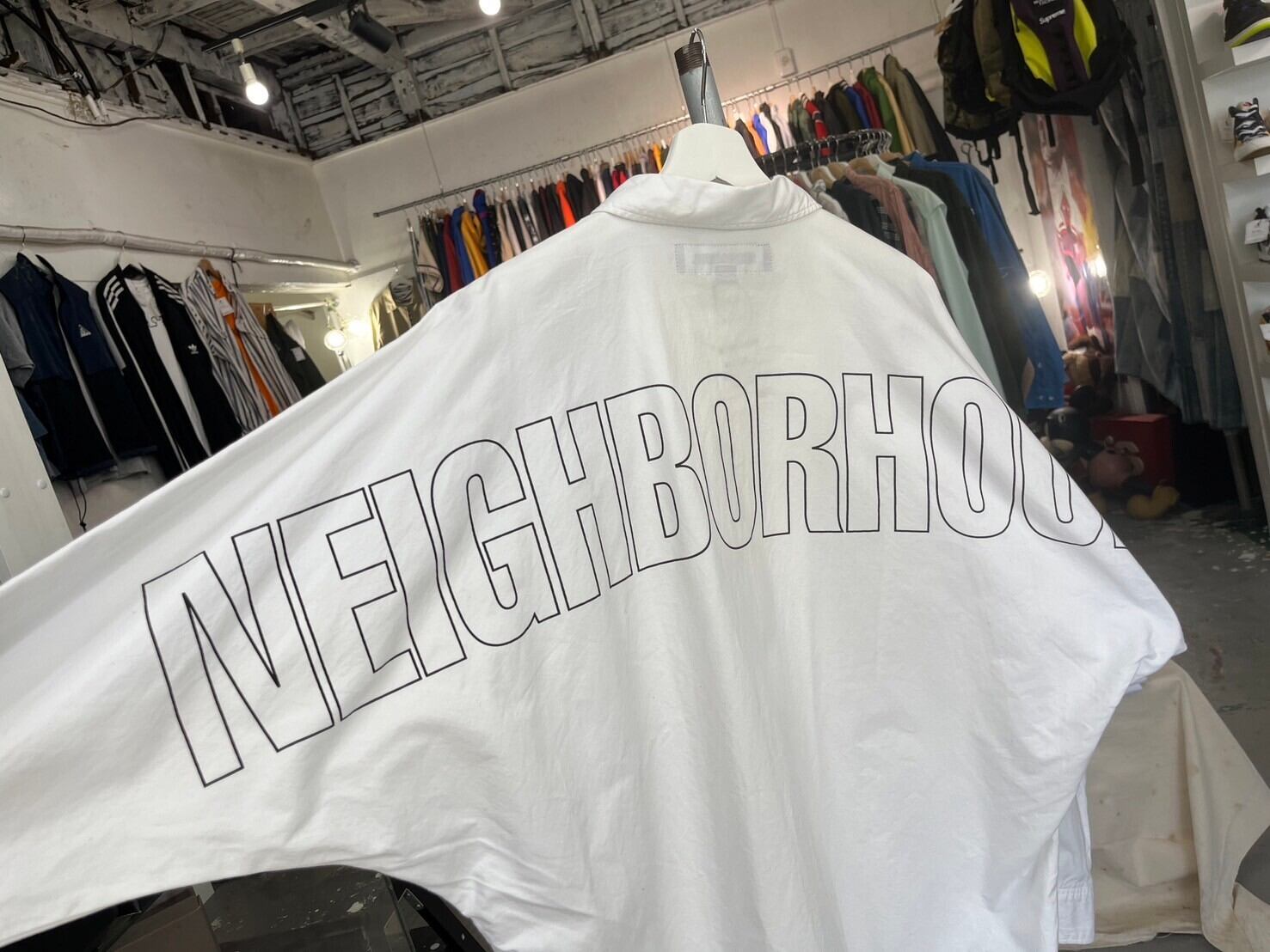 うちわ付 M はね上げる NEIGHBORHOOD Dolmansleeve Shirt 