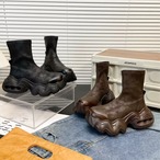 Genuine Leather Platform Slim-Fit Boots (ME499)