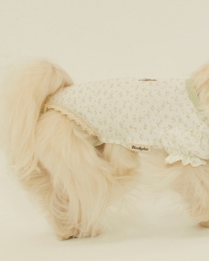 【予約】[ thesallyslaw ] Chloe Puff Romper｜Lime Floral