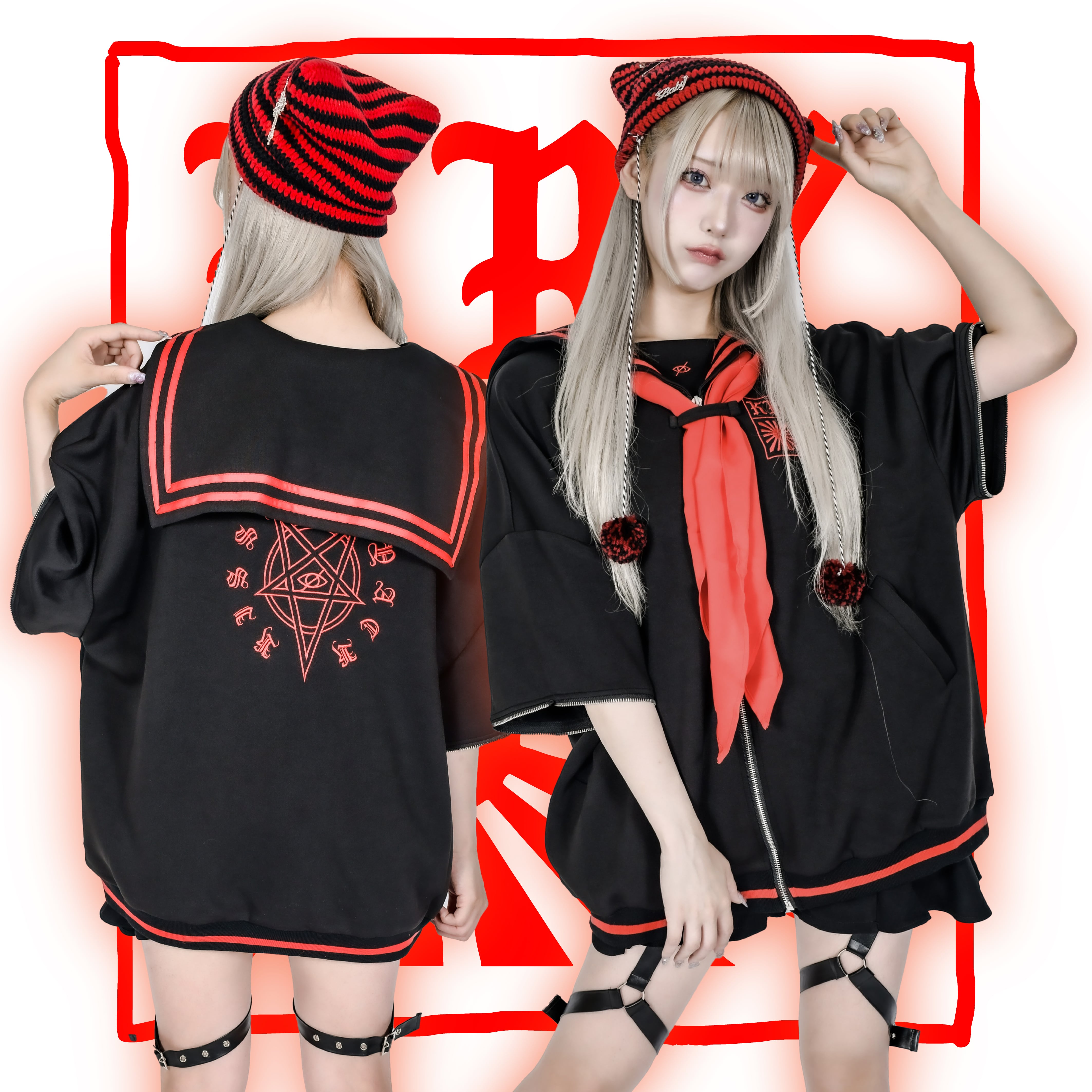 KRY clothing　絶対☆全開　レッドセーラー服