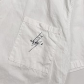 agnes b. homme アニエスベー サンダー デザイン 半袖 コットン シャツ S/ホワイト系 メンズ