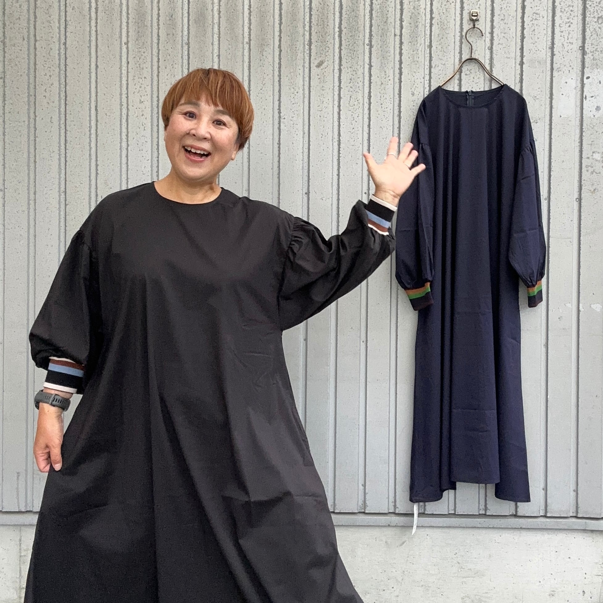 袖口ライン入リブワンピース/Mao made'25AW/541302 | WACKY