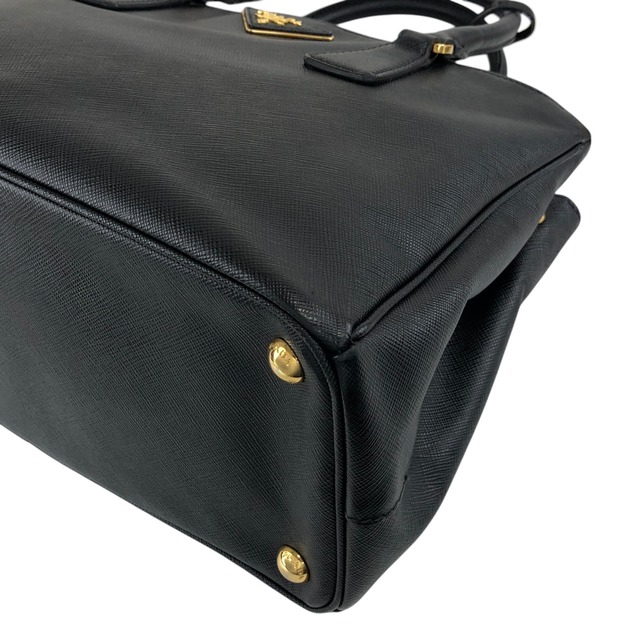 PRADA プラダ ショルダーバッグ ブラック トライアングルロゴ レザー 2WAY vintage ヴィンテージ オールド 2yvtdu