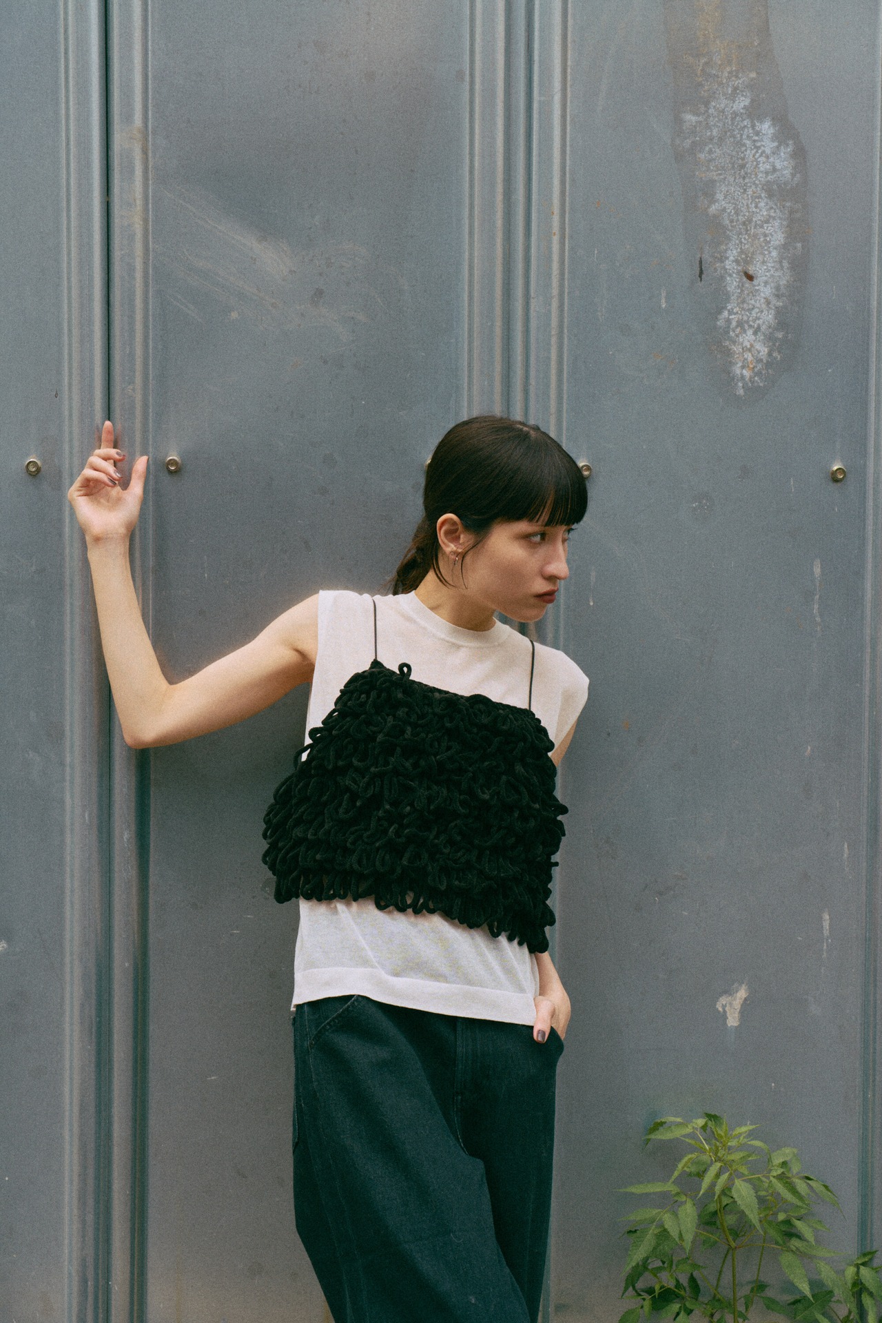 Thick Velvet Loop Monster Cami Hand Knit