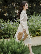 【0180】2sets Flower Vest Long Sleeve Dress