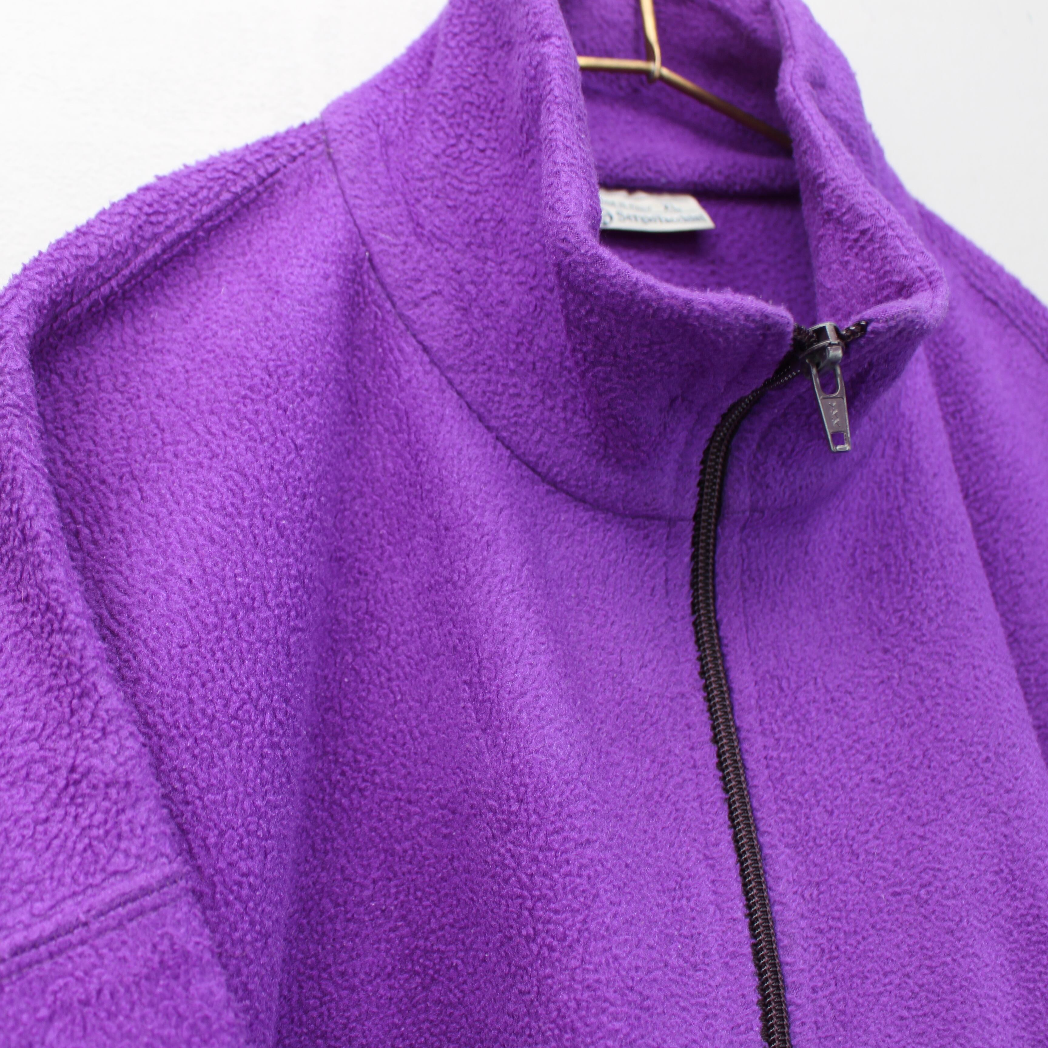 EU VINTAGE ヨーロッパ刺繍デザインハーフジップフリースジャケット