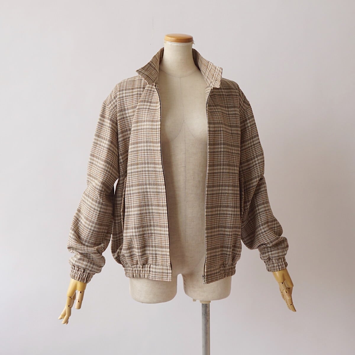 AURALEE/オーラリー・SILK LINEN NEP CHECK ZIP BLOUSON | a flat shop