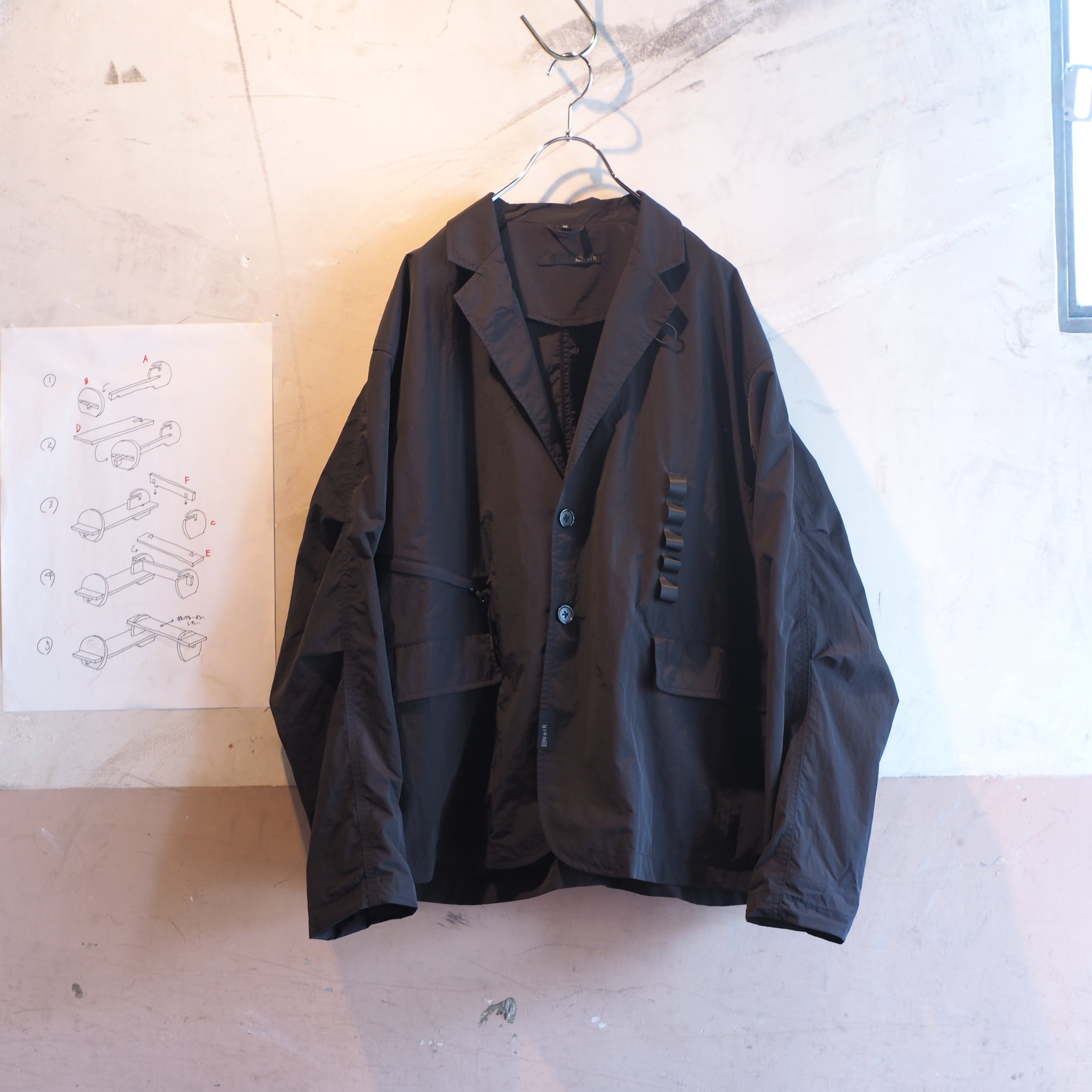 EASY JACKETS /SULFER DYED LINEN/BLACK【結-yui-】 | はなれ online store