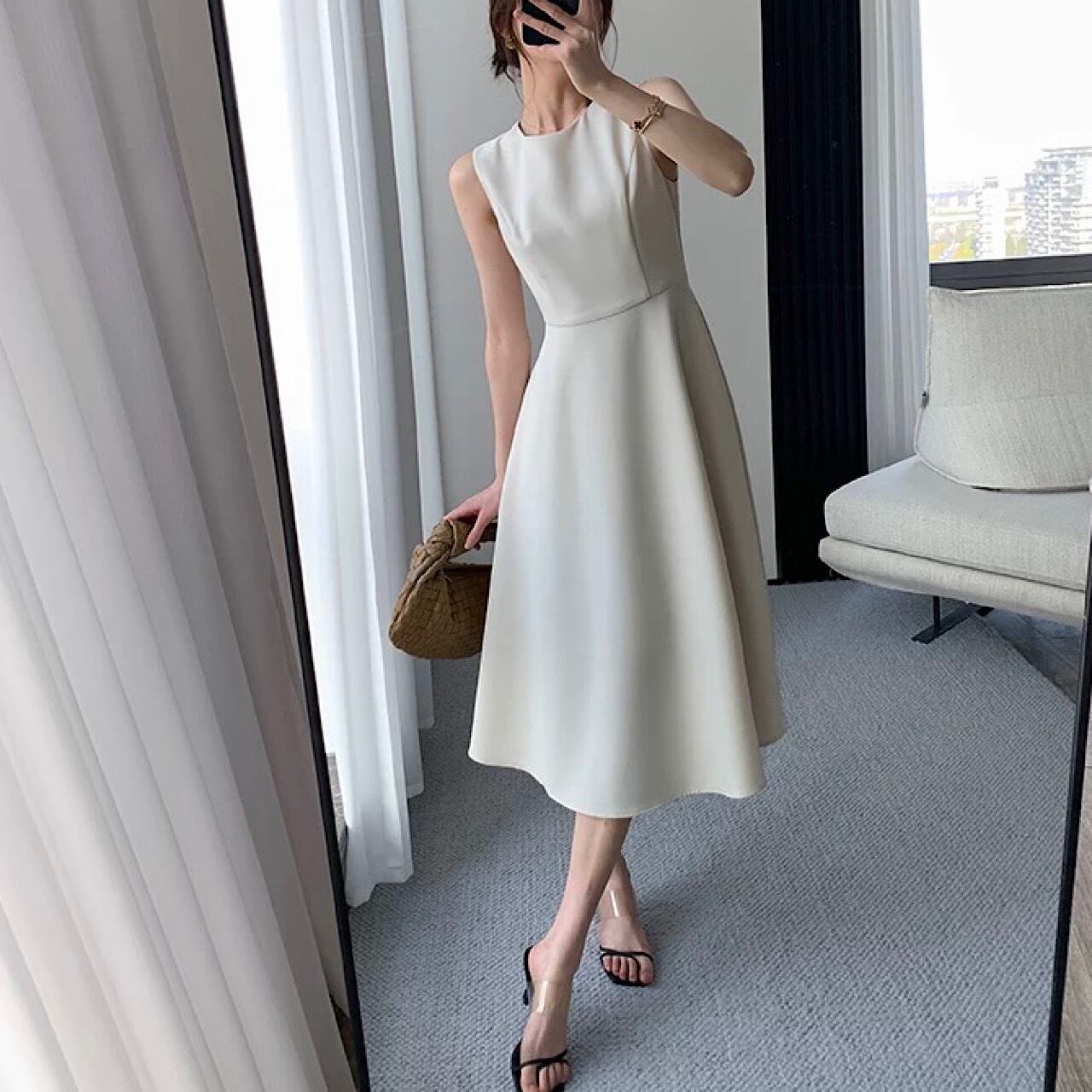 ホワイトロングワンピース YH8261 | lalalastyle
