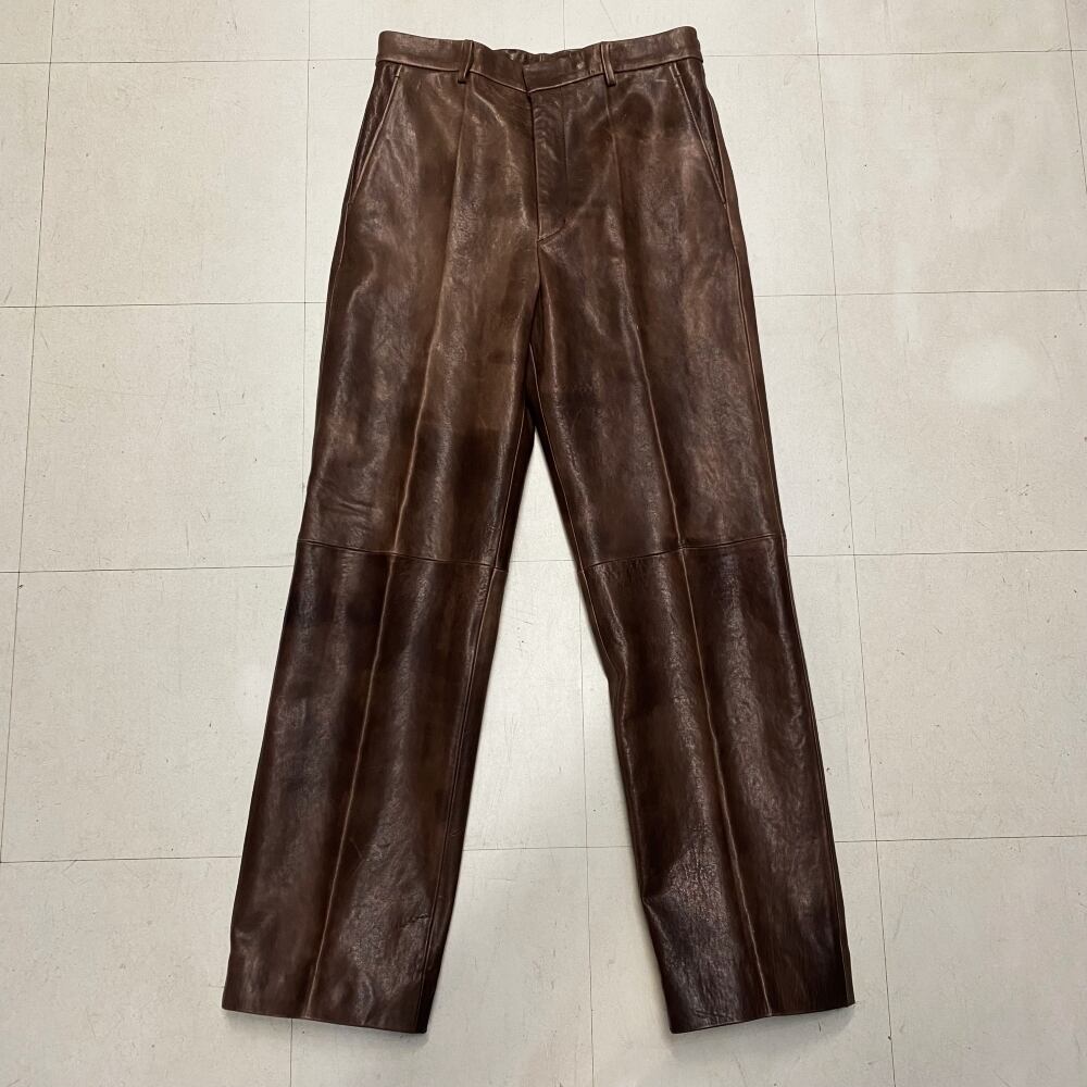 AURALEE オーラリー 24AW HEAVY LAMB LEATHER PANTS SIZE 4 【中目黒 