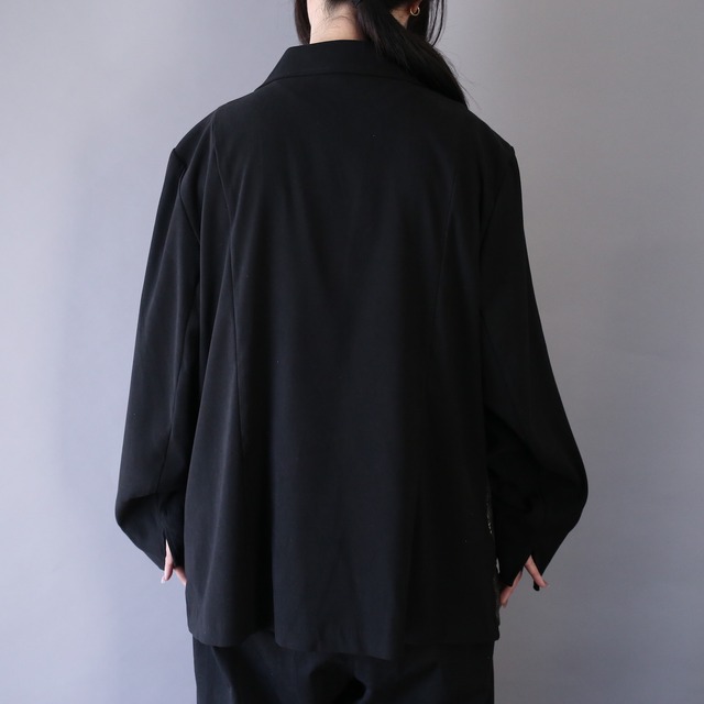 multi fabric switching design special easy tailored jacket