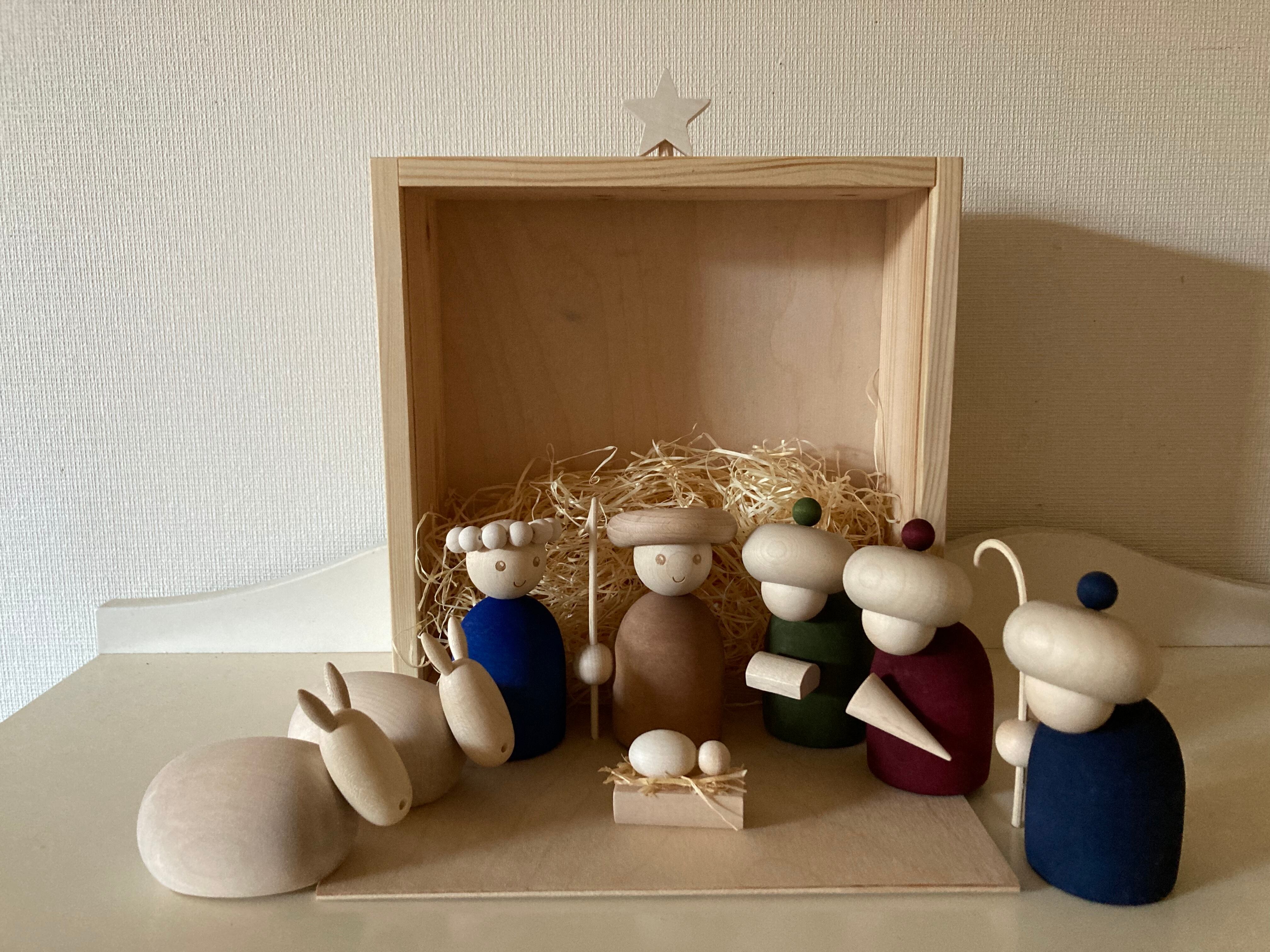 レア！北欧 aarikka seimi manger (キリスト降誕) セット/木箱付き 新品 | Pilvi ピルヴィ