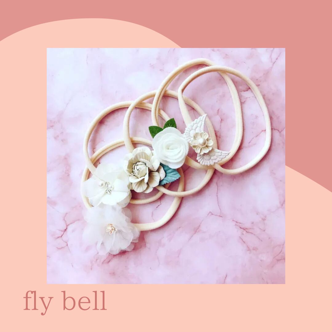 フラワー&エンジェルヘッドバンド》》》》》》》》》》》》海外子供服 カチューム ヘアバンド フラワー インポート ヘアアクセサリー 女の子 ベビー