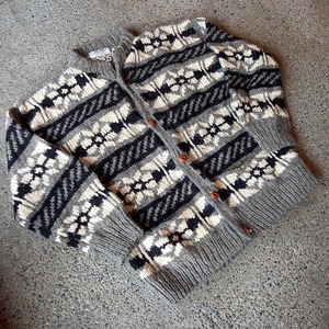 エクアドル製 エスニック ハンドニットカーディガン used [201020]