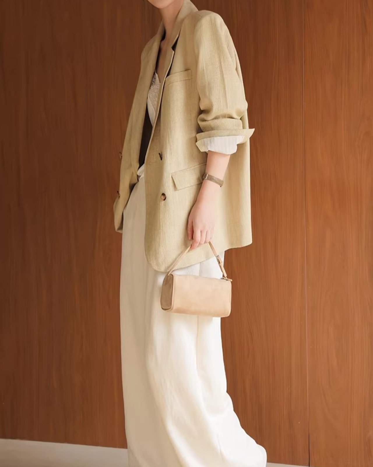 Button Front Hip-Length Loose Jacket    L0008