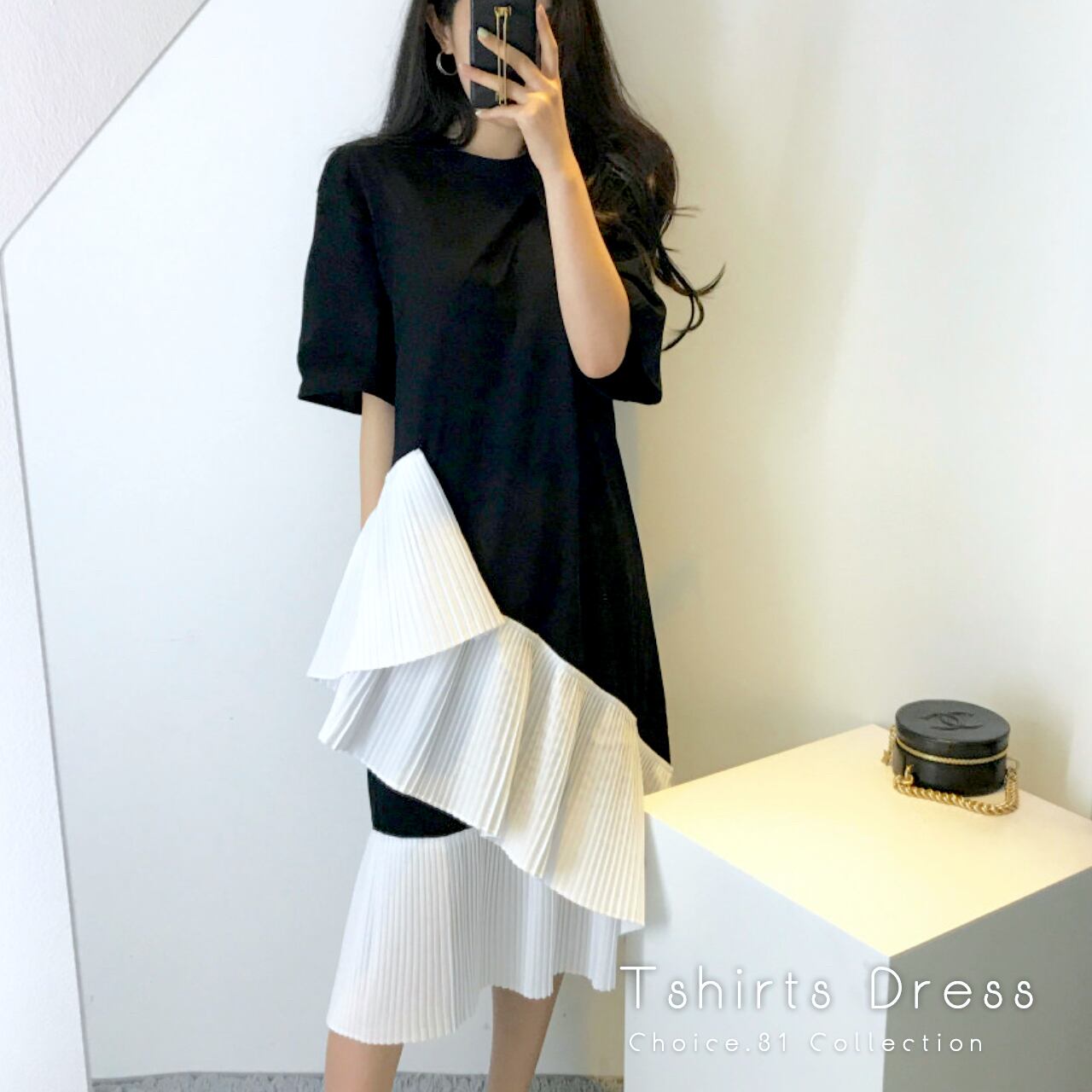 即納 配色カラー 裾フリル Tシャツ ワンピース レディースファッション Choice 31 レディースファッション通販