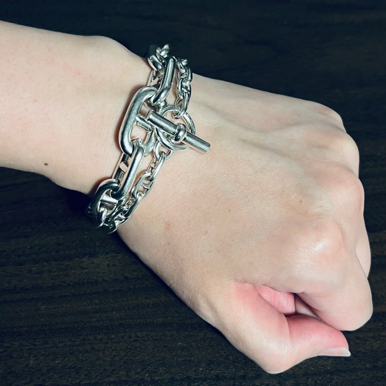 VINTAGE HERMES Chaine d'Ancre Graduated Necklace / W