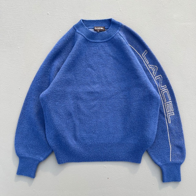 #7107 "LANCEL" logo print design wool knit