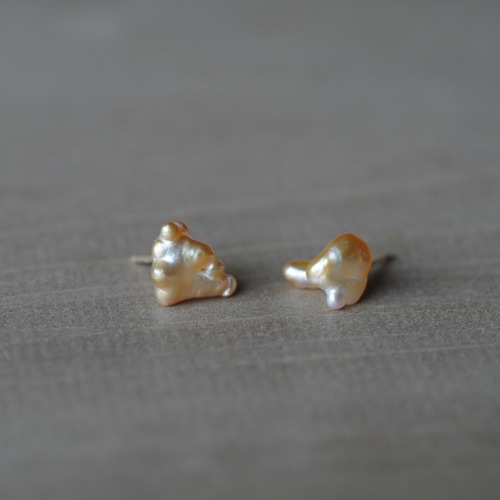 [送料無料] K18 Southsea Gold Pearl stud earrings(PE005)