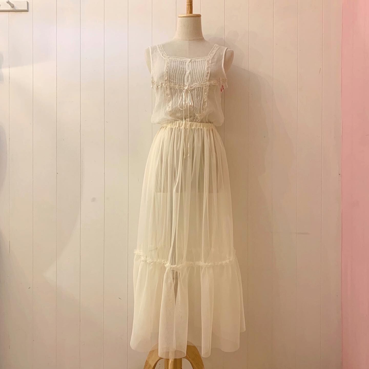 remake : morse signal from the left sheer dress