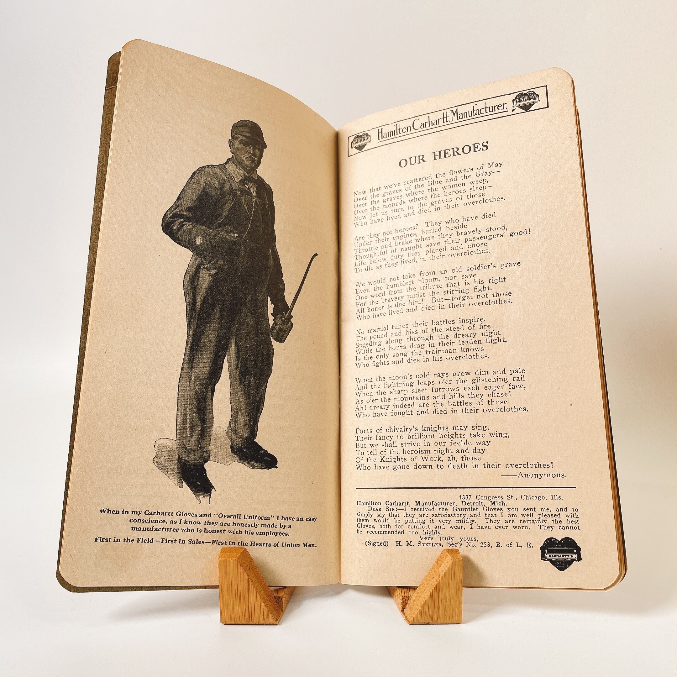 1900's ~ Carhartt Advertising Railroad Time Book | Button Works