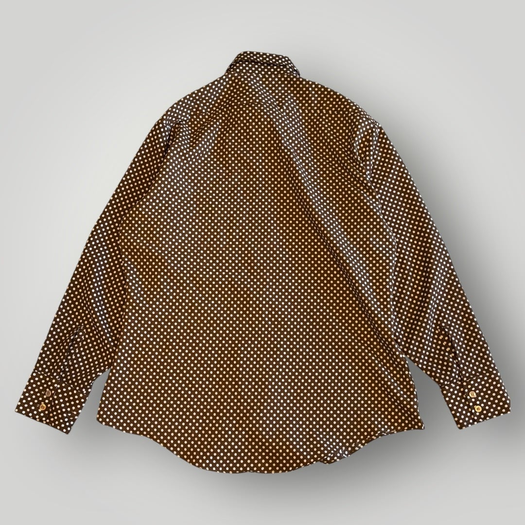 Sears ドットシャツ ヴィンテージ 70's 古着 水玉 ブラウン | used