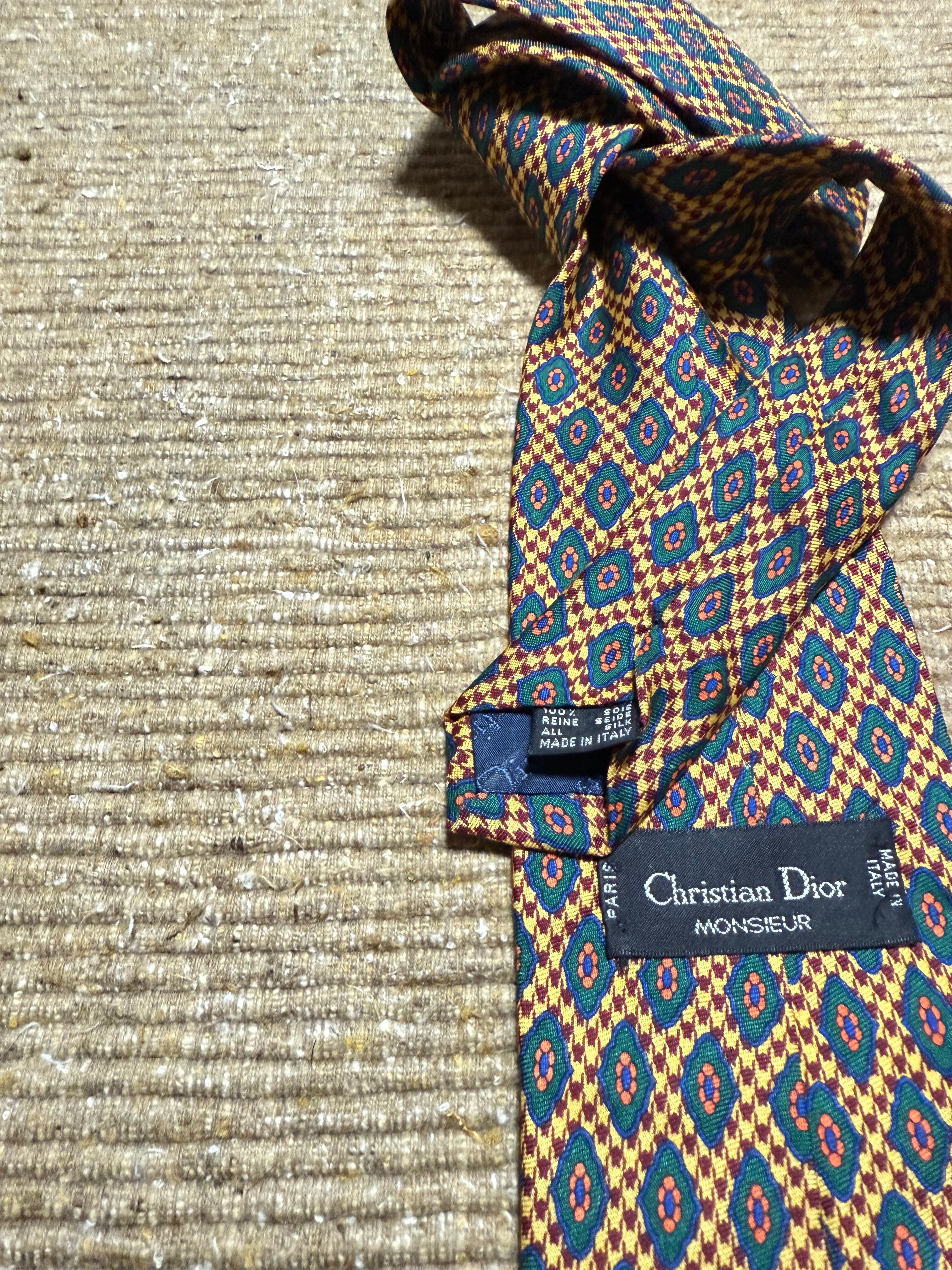 【Dior】Design multicolour Italian tie Christian Dior】Design multicolour Italian silk tie | MERGE