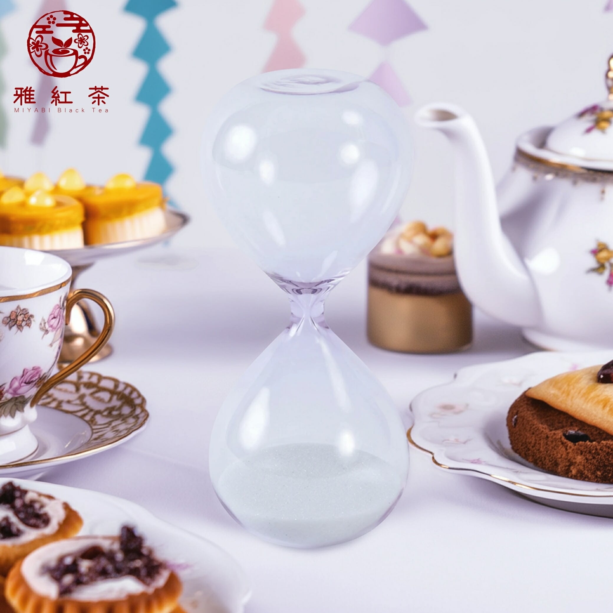 砂時計 5分計 パープル | ティータイマー ガラス製 | 雅紅茶公式ショップ