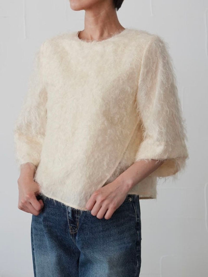 223. passione パシオーネ 7部袖トップス(white/black) (36940)