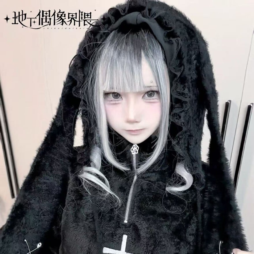 サブカル系 垂れ耳 うさ耳帽 ストリートファッション