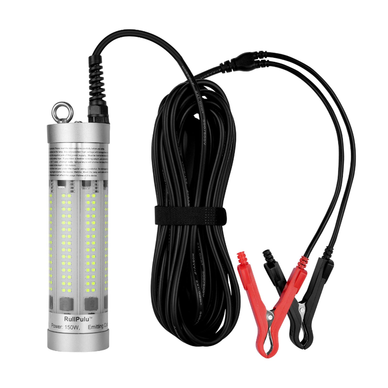 【人気】水中集魚灯、150W 20900ルーメン超高輝度耐久性アルミニウム夜間水中魚餌LEDランプ、 DC 12V-24V 8m電源ケーブル、投光器 夜釣り 船からの釣り 岸からの釣り