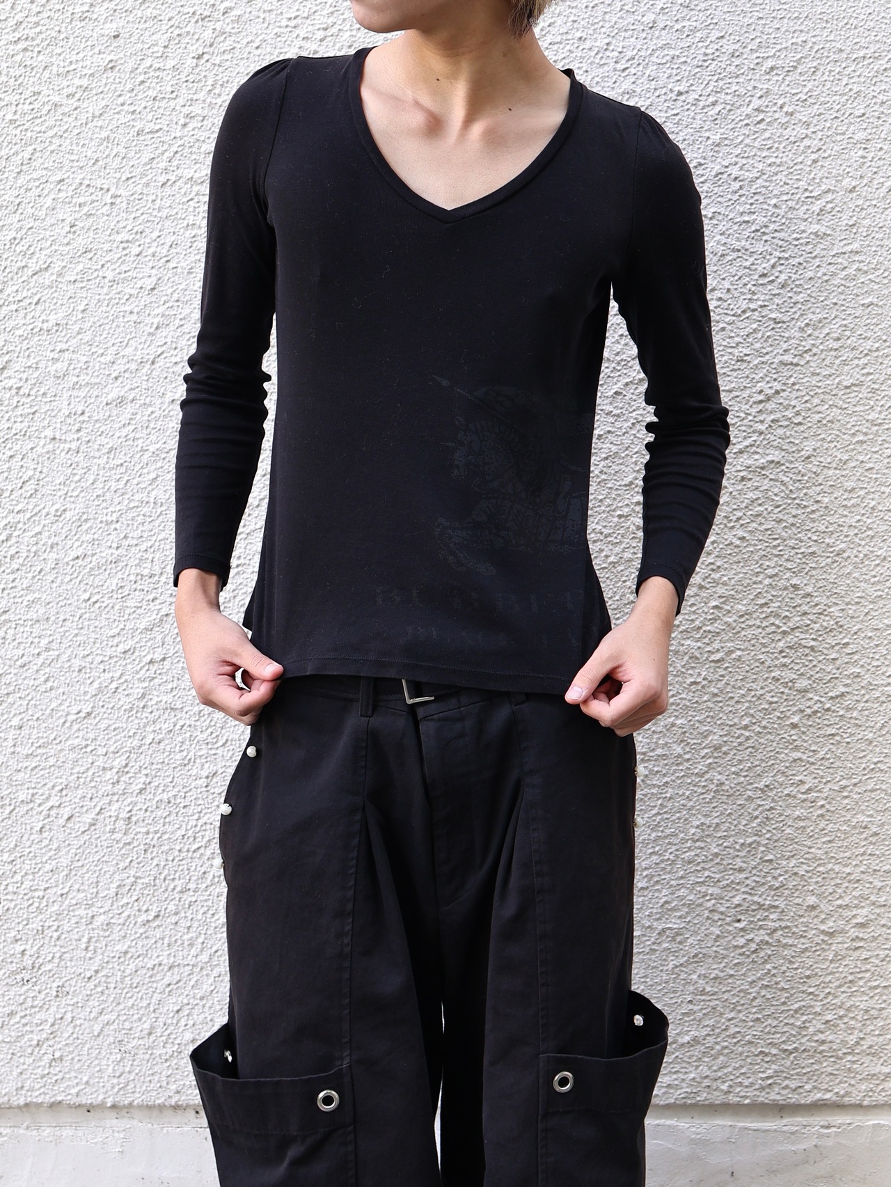 【BURBERRY】logo print long sleeve top