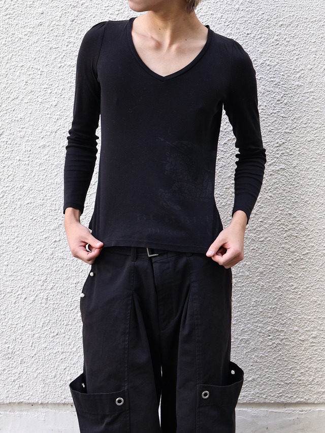 【BURBERRY】logo print long sleeve top