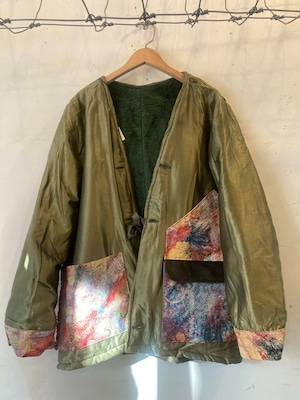 EURO BOA JACKET LINER REMAKE （khaki×geometry）