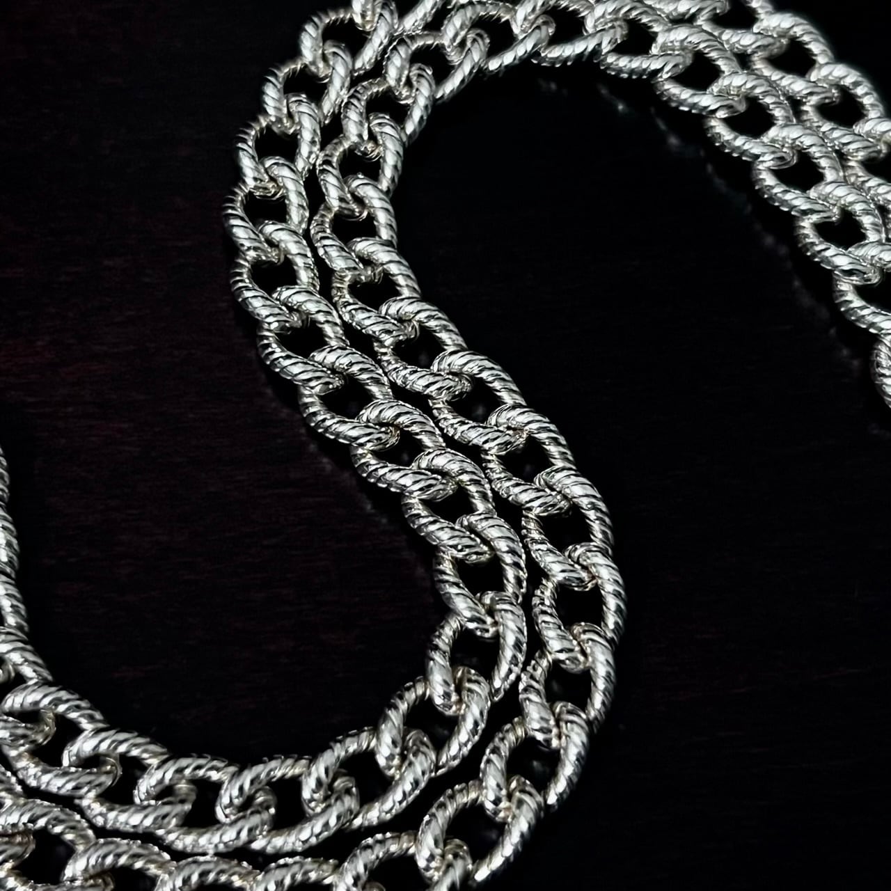 VINTAGE TIFFANY & CO. Rope Pattern Curb Chain Necklace Sterling