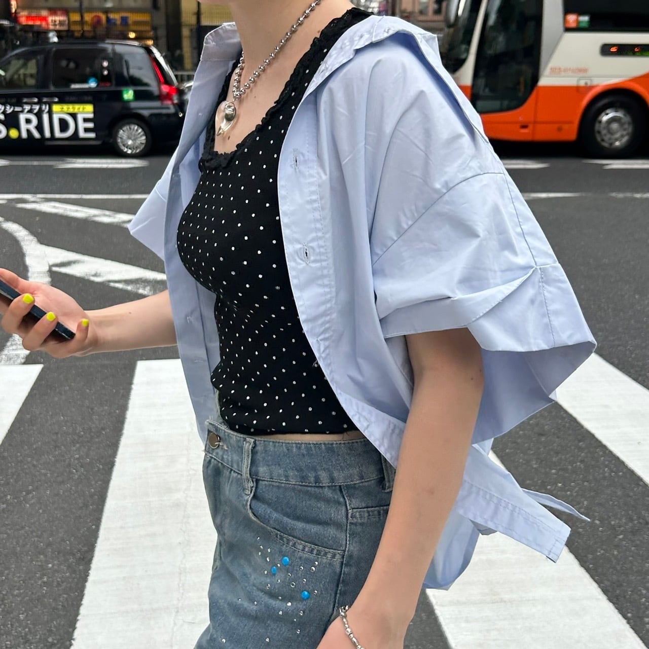 ポコラ4122 ⬇️ププラ　ドット柄 フリル タンクトップ 40 3枚 ドット柄フリルニットタンクトップ_LN02912 | lanan(ラナン)