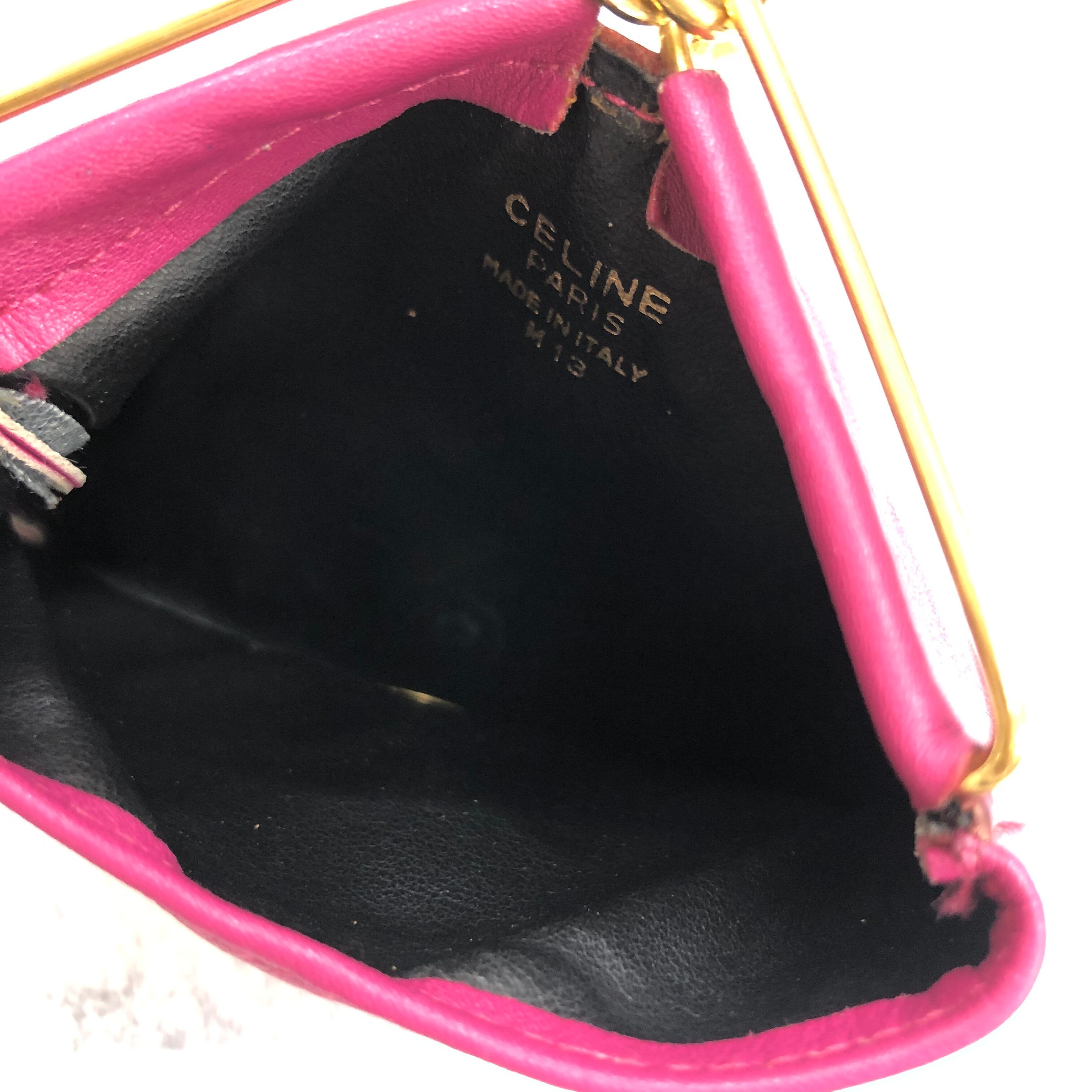 CELINE セリーヌ 馬車 トライアングル コインケース 財布 ピンク