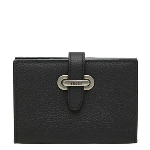 ディオール ノルマンディ カードケース ブラック レザー レディース Dior 【中古】