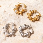 S925 Silver Braided Twist Pearl Earrings (ME490)