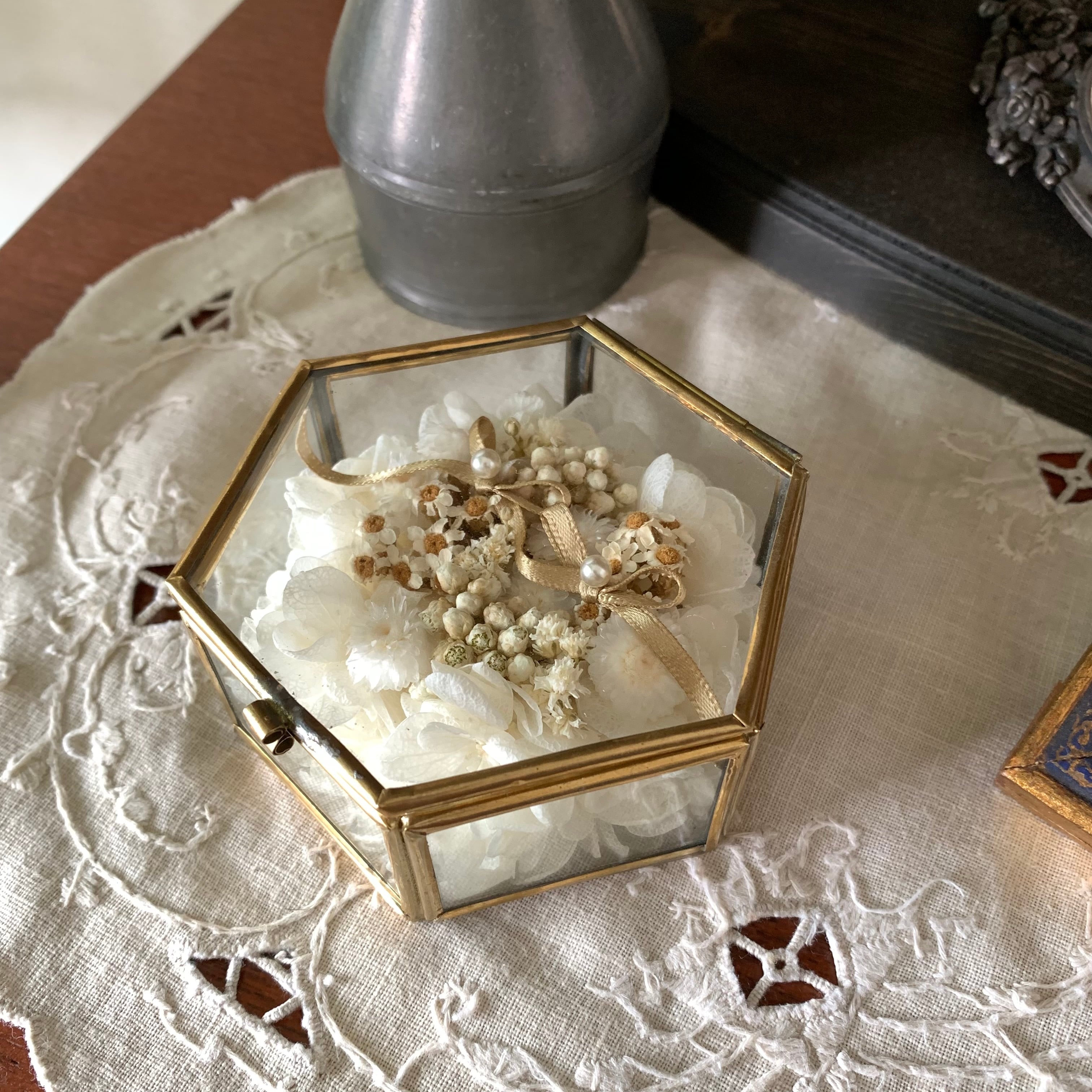 ガラスケースリングピロー＊ホワイト☆手作りキット☆ | Pay ID