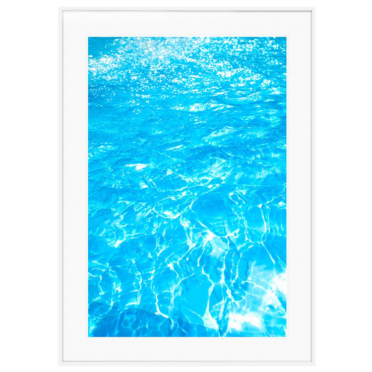 カラフルな写真 ブルー 光のゆらめき インテリアアートポスター額装 AS4689