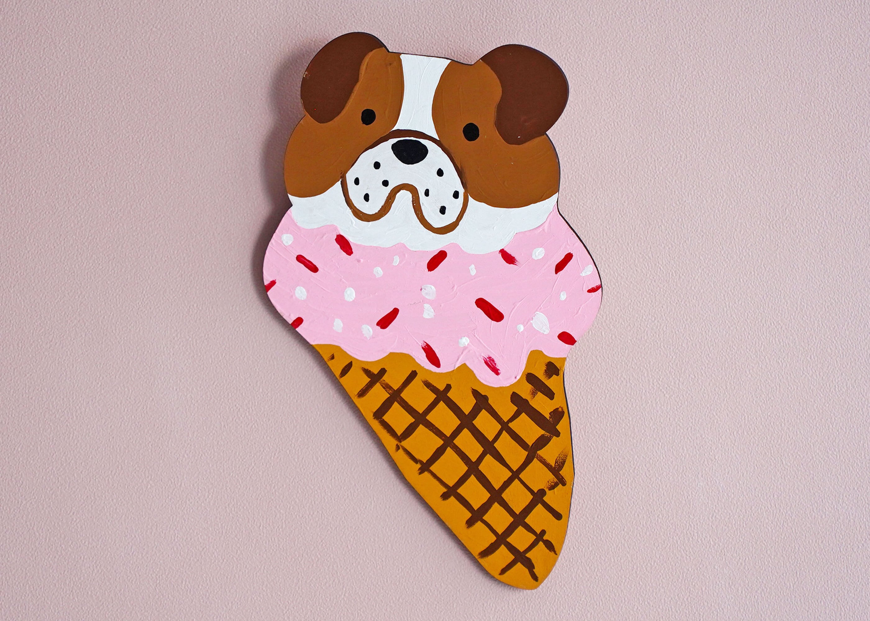 wood objet 原画 「アイス犬いちご」