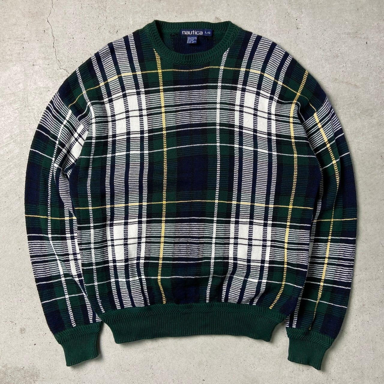 NAUTICA ノーティカ ボーター チェック柄 コットンニットセーター 