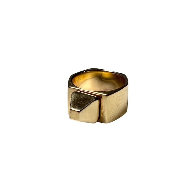 SAINT LAURENT PARIS gold plated silver studs ring