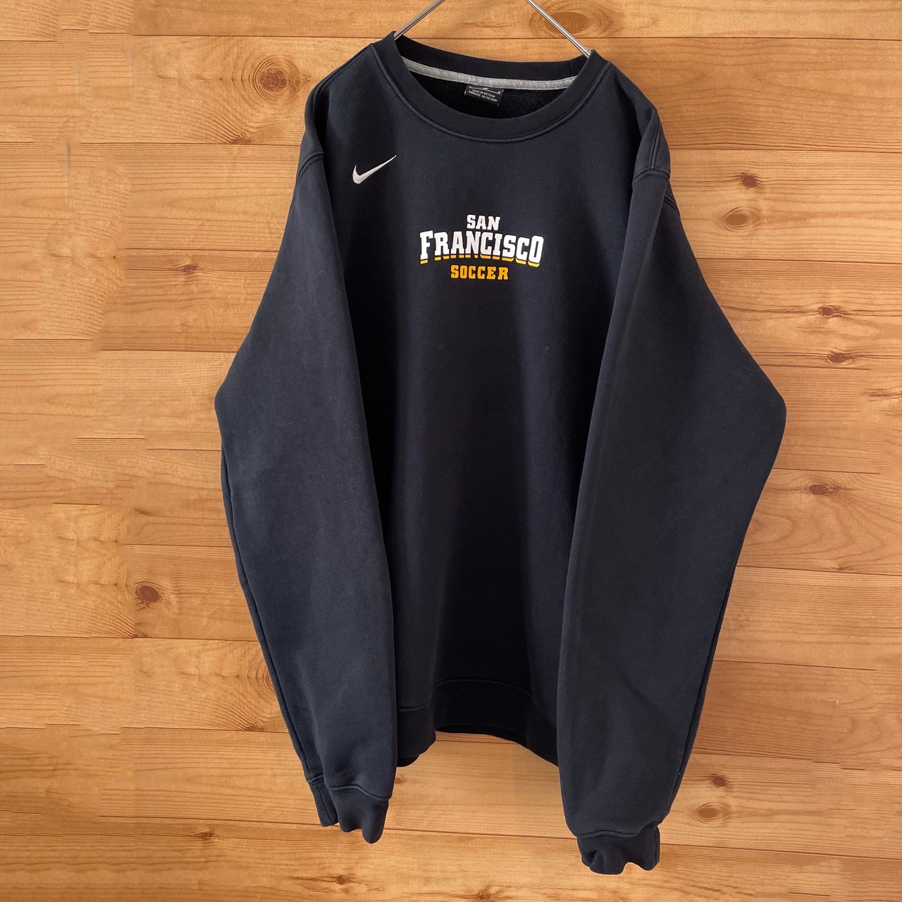 【NIKE】ナイキ San Francisco soccer サッカークラブ プリント スウェット トレーナー Swoosh 刺繍ロゴ M 古着