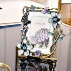 写真立て フォトフレーム 青い花 メタル レトロ クリエイティブフォトフレーム 写真のアンティーク 家庭用 ルームリビングルーム オフィス 装飾 バレンタインデー 新年 母の日 贈り物 ギフト