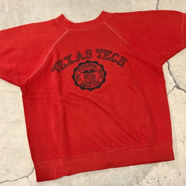 ⊕1970'S S/S SWEAT SHIRT RED "TEXAS TECH"