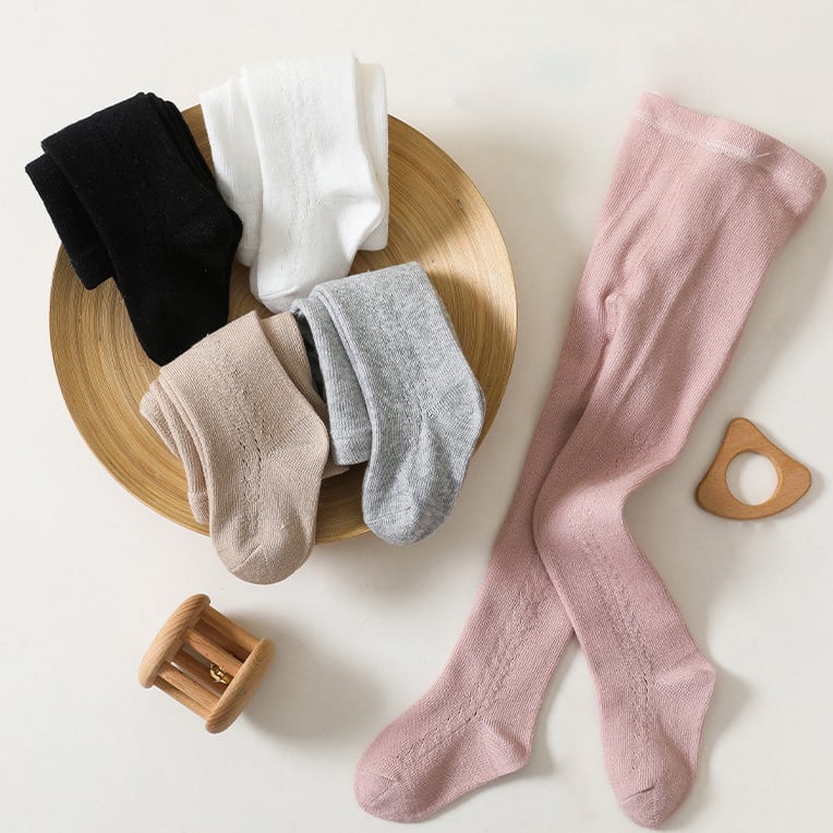 【3.7即納BABY&KID】夏新作ピュアカラー透かし彫りパンスト