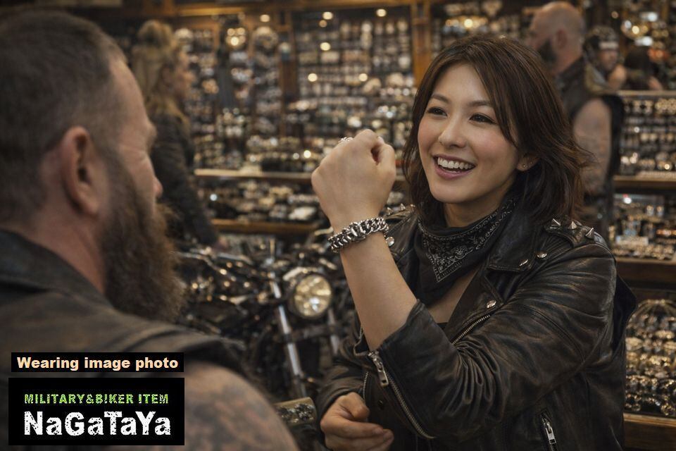 BIKER系 チャンキーチェーンブレスレット 太め ワイド キヘイ シルバー