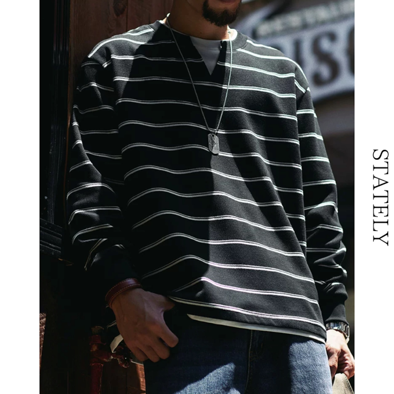 Layered Border レイヤード Tee/2color_T298・画像9